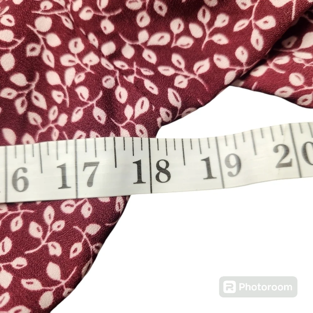 Draper James RSVP Burgundy/White Ditsy Print Smocked Waist Aline Dress Sz. Med - Picture 6 of 9